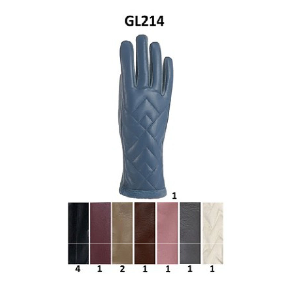 GL214 ASST Faux Leather Fashion Gloves (3pcs)