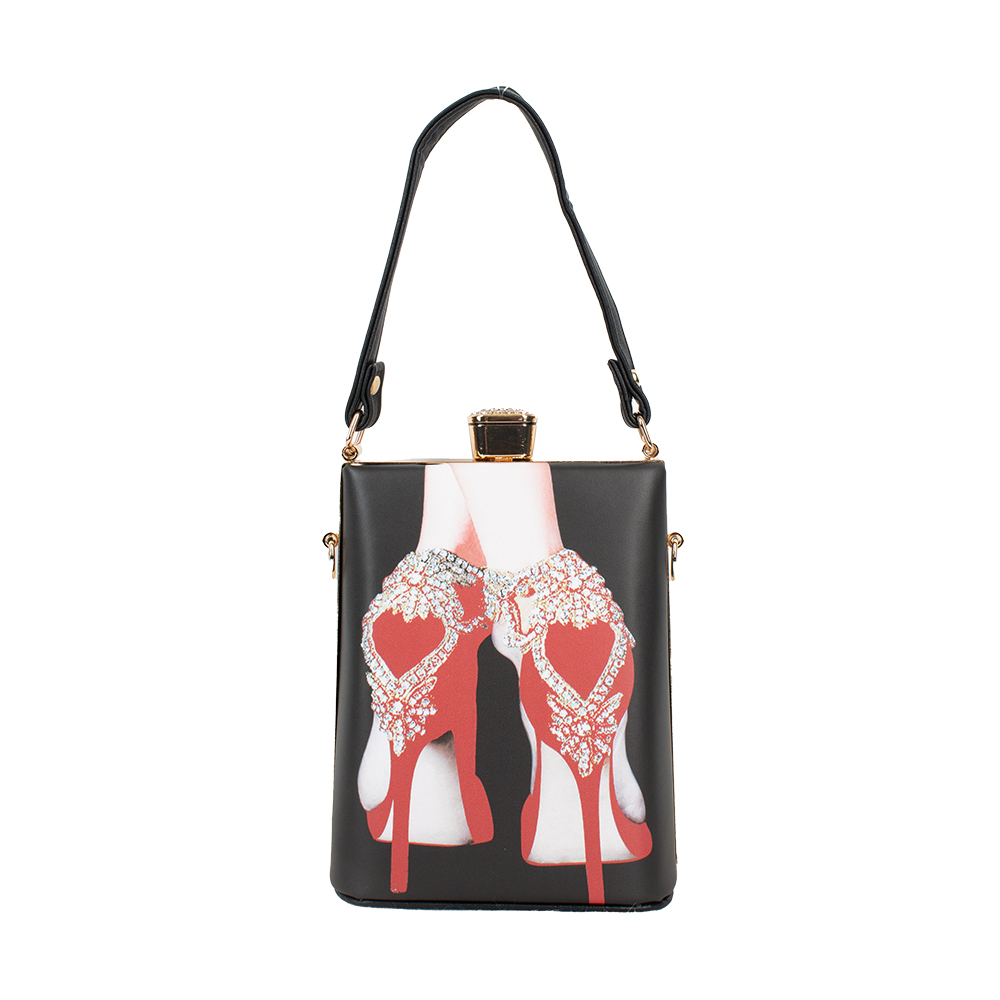 LA0022-8-HIGH HEELS Printed Top Handle Mini Bag / Crossbody Bag