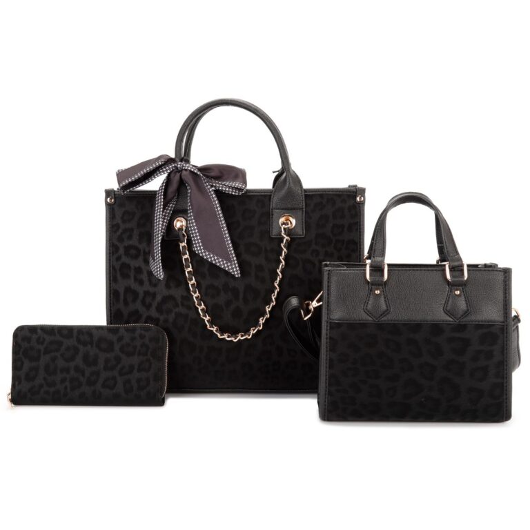 L1895 BK Leopard Print Fashion Handbag(3 N 1)