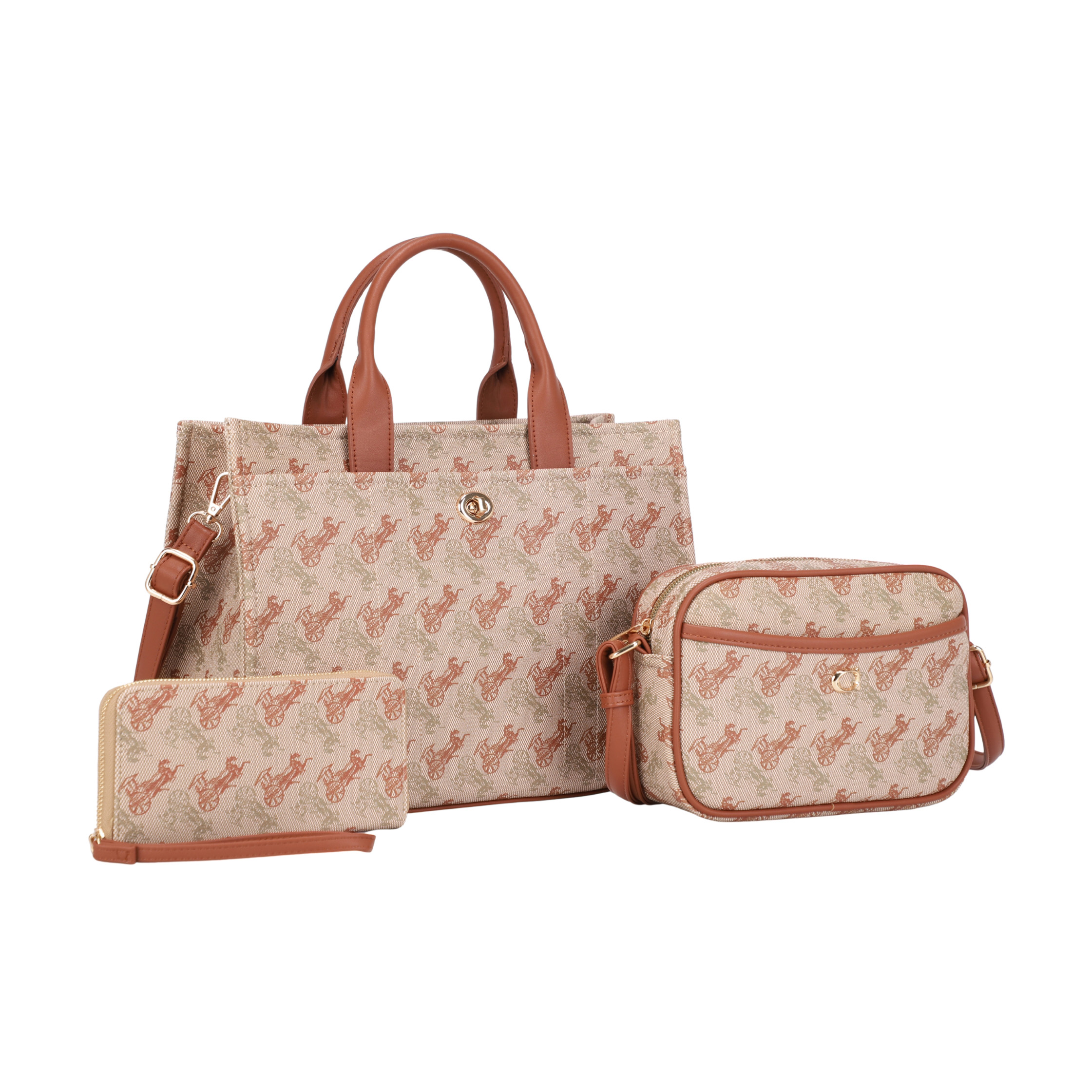 ZS-31799 KH/BR Fashion Handbag (3 N 1)