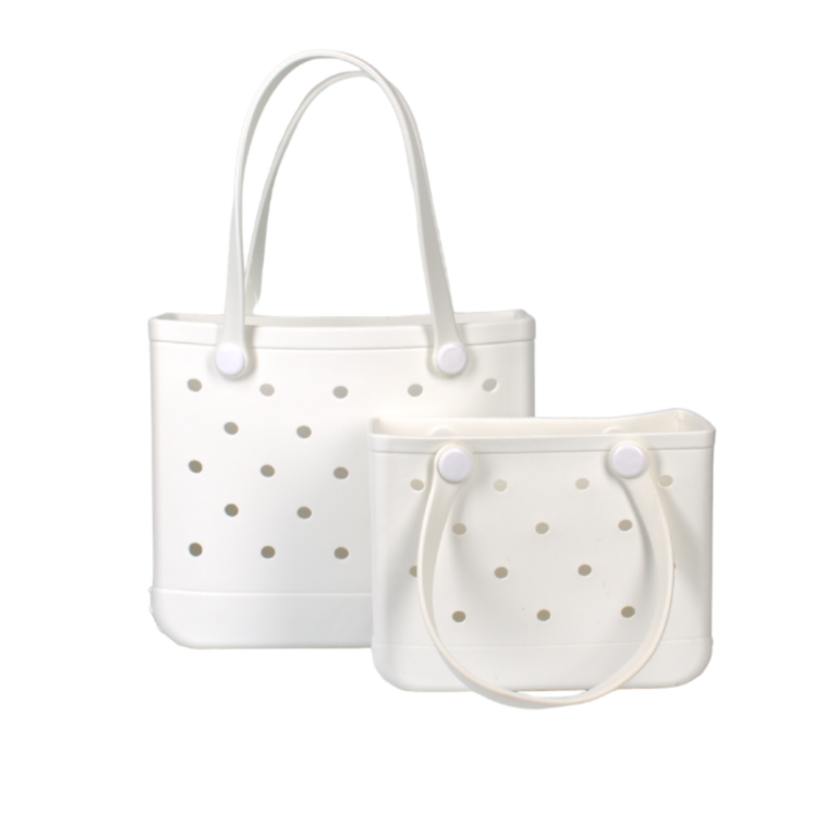 1686+1687 WT Structured Rubber Tote Beach Bag Set (2 N 1)