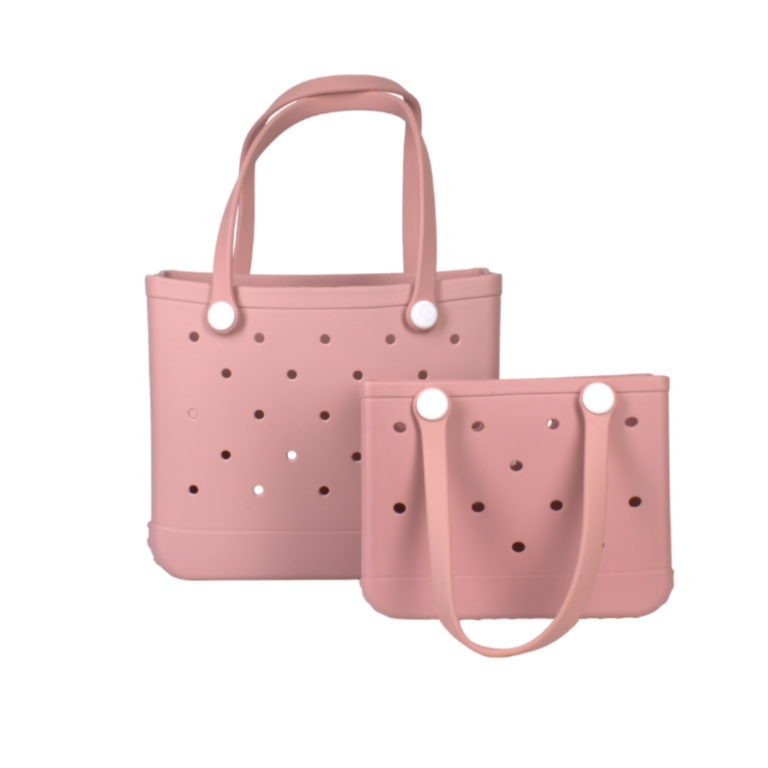 1686+1687 PK Structured Rubber Tote Beach Bag Set (2 N 1)