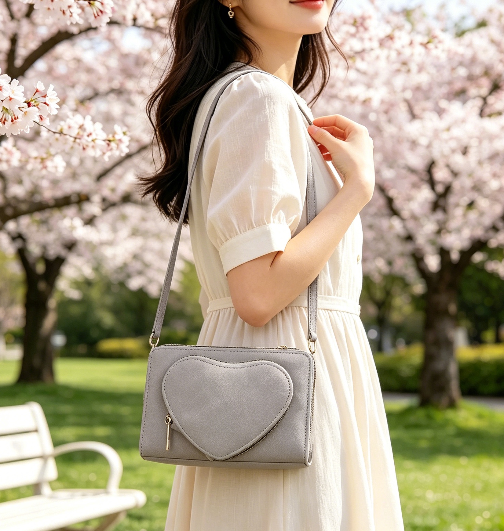 LF22905-ST Love Heart Crossbody Wallet Organizer