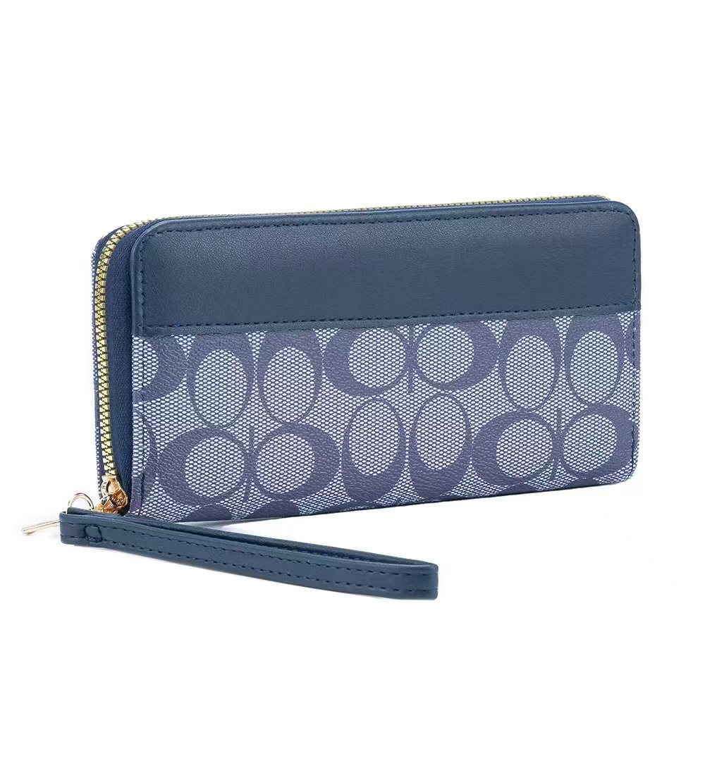 114A-BL Fashion Single Zipper Wallet