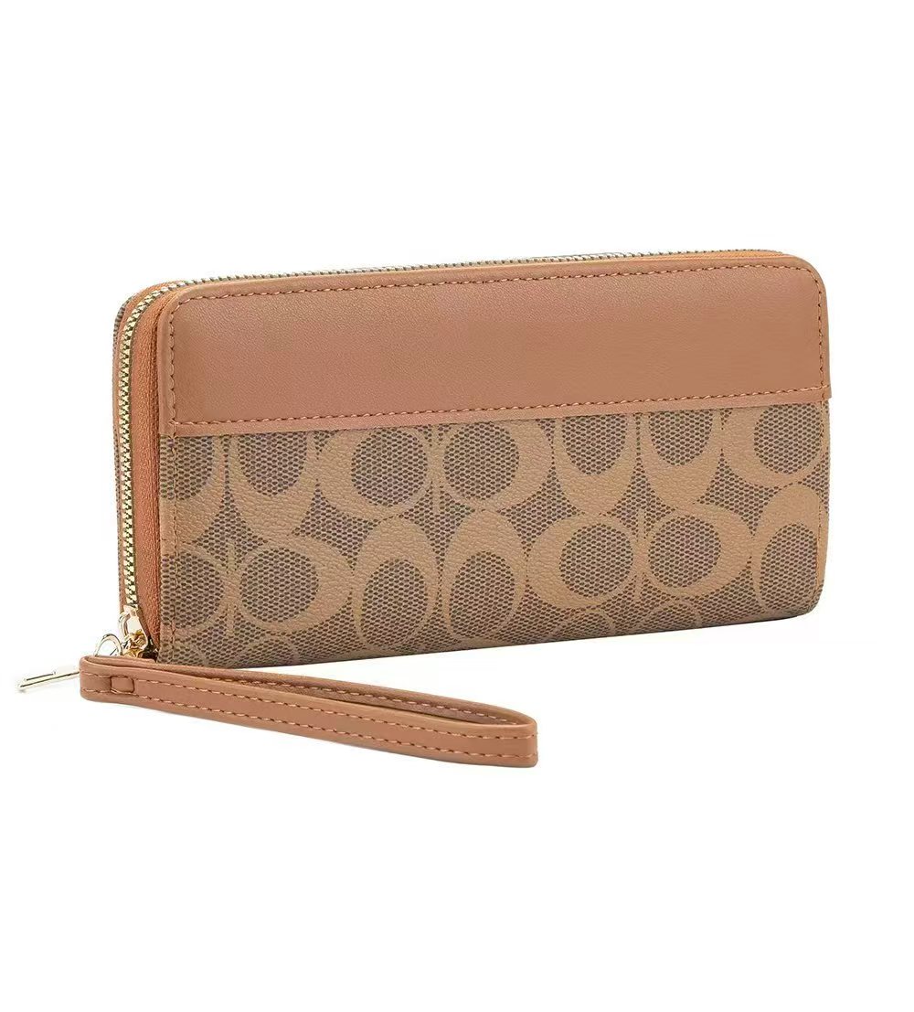 114A-BR Fashion Single Zipper Wallet