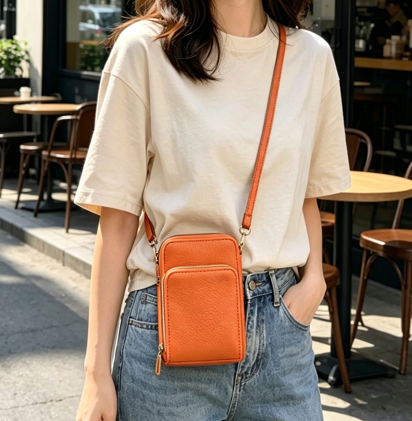 F1772-OR Cell Phone Purse Crossbody Bag