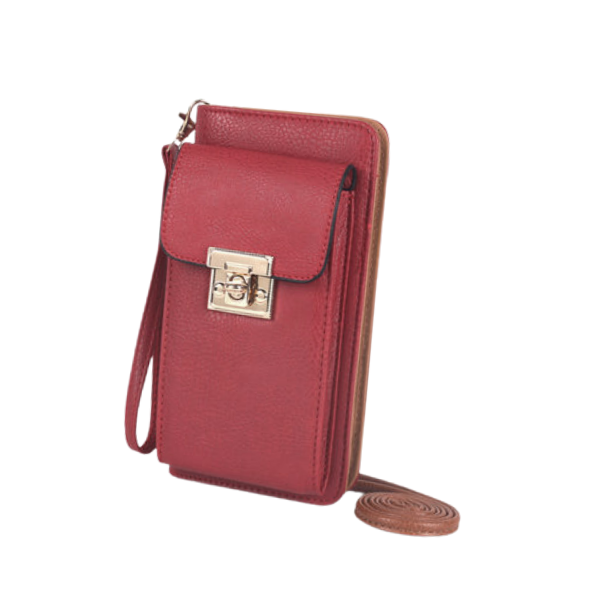 F1062-WN RD Fashion Crossbody Cellphone Case Wallet