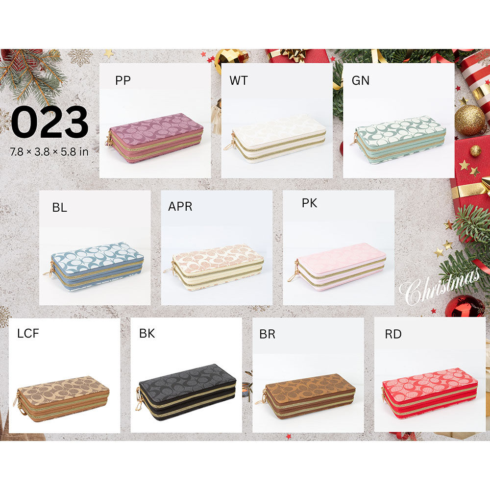 023-ASST Fashion Double Zipper Wallet 12pcs