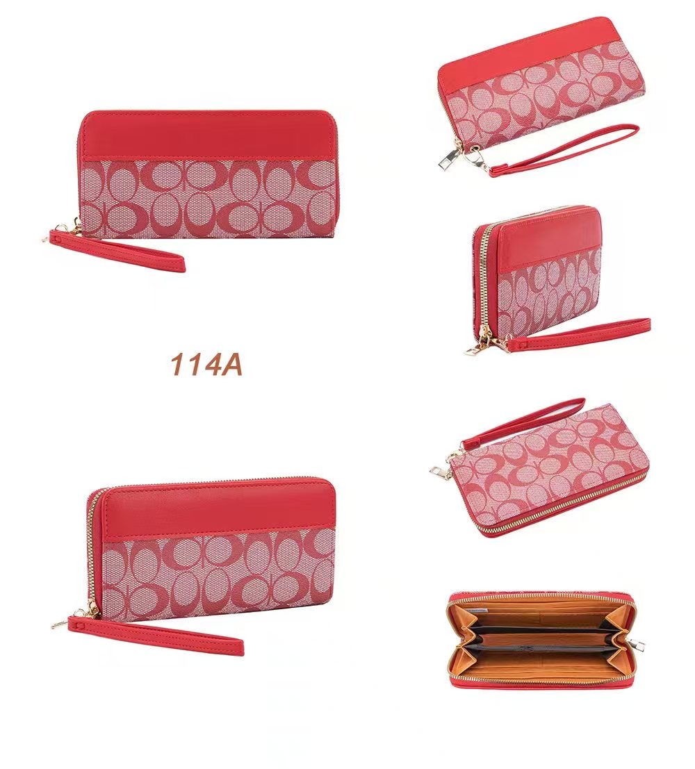 114A-ASST Fashion Single Zipper Wallet 12pcs