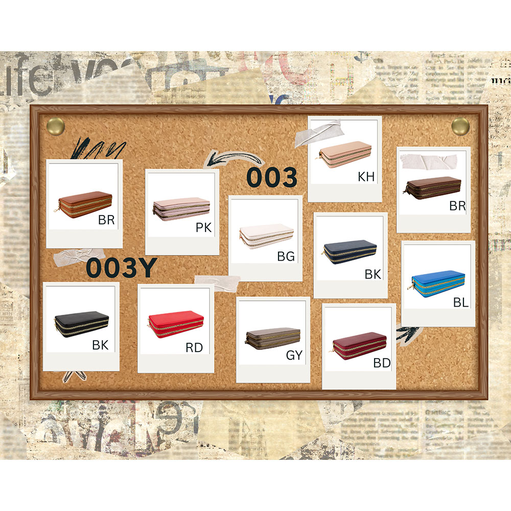 003Y-ASST Double Zippers Long Wallet 12pcs