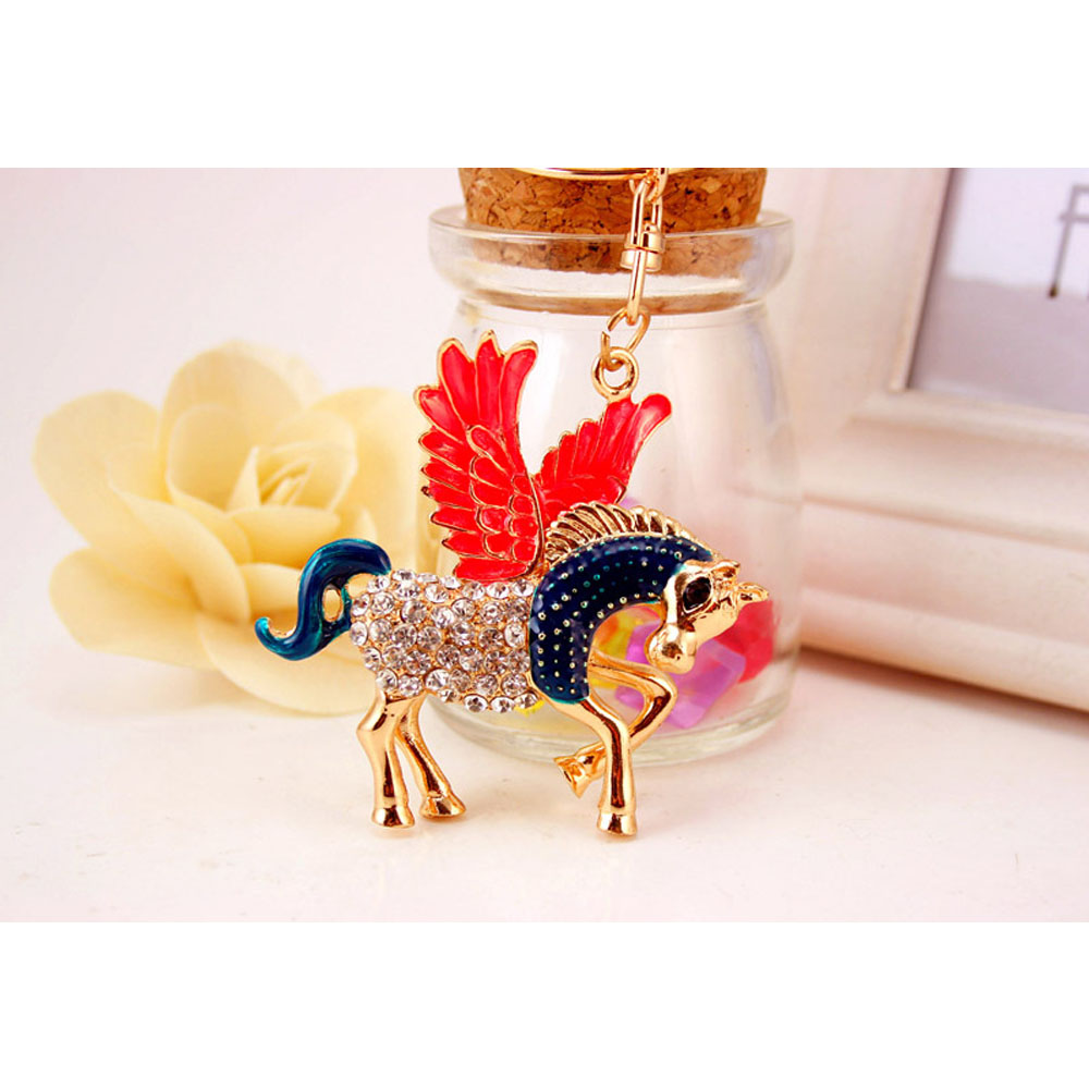 LZ-004 Pegasus Rhinestones Keychain
