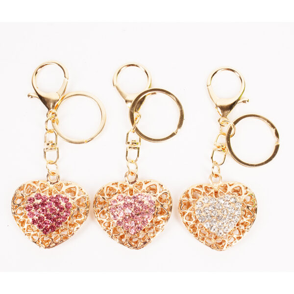 LZ-059 Heart ASST Rhinestones Keychain (3pcs)