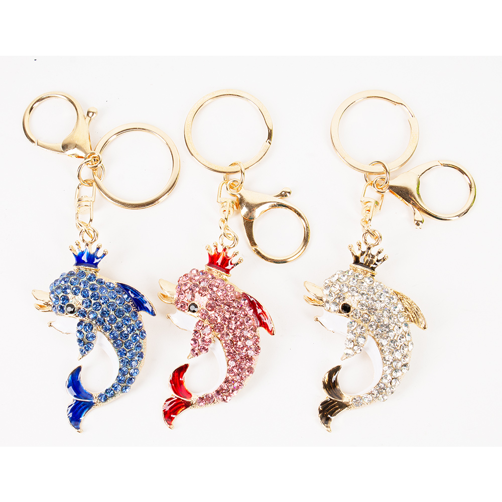 LZ-010 Sparkling Poodle Rhinestone Keychain - Colorful Dog Accessory