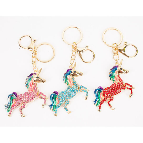 CLJ002 Unicorn ASST Rhinestones Keychain (6pcs)