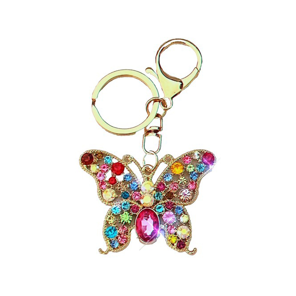 LZ-009 ASST Butterfly Rhinestone keychain (2pics)