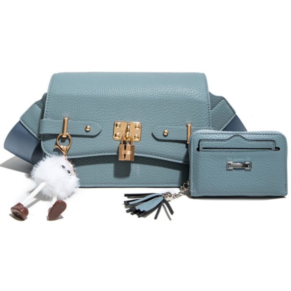 JZ25527-M2-G.BL 2in1 Crossbody Bag with Wallet Set
