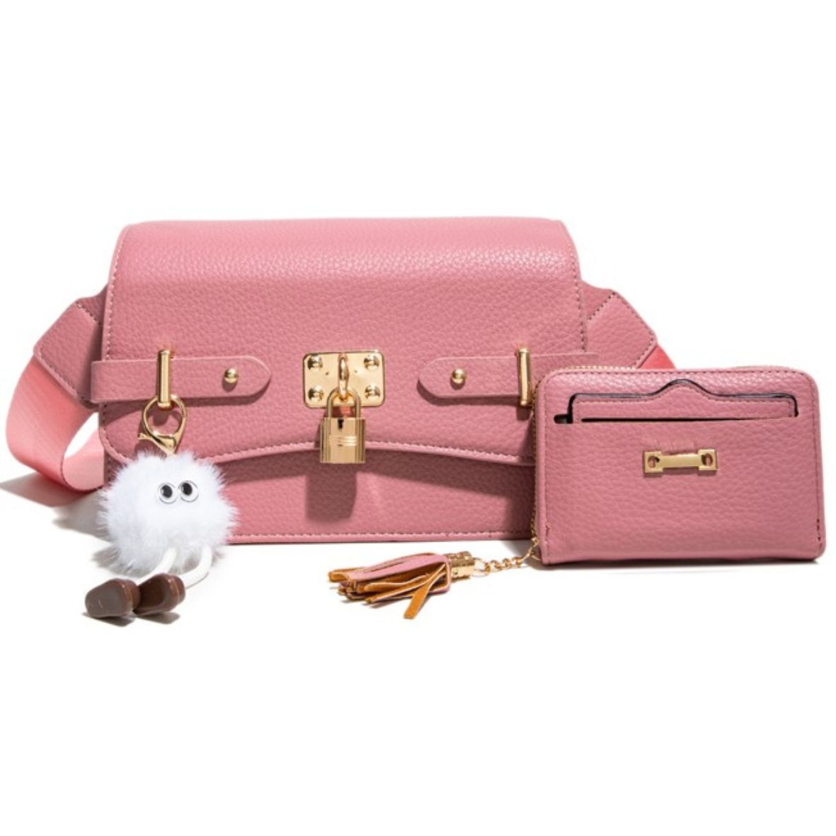 JZ25527-M2-R.PK 2in1 Crossbody Bag with Wallet Set