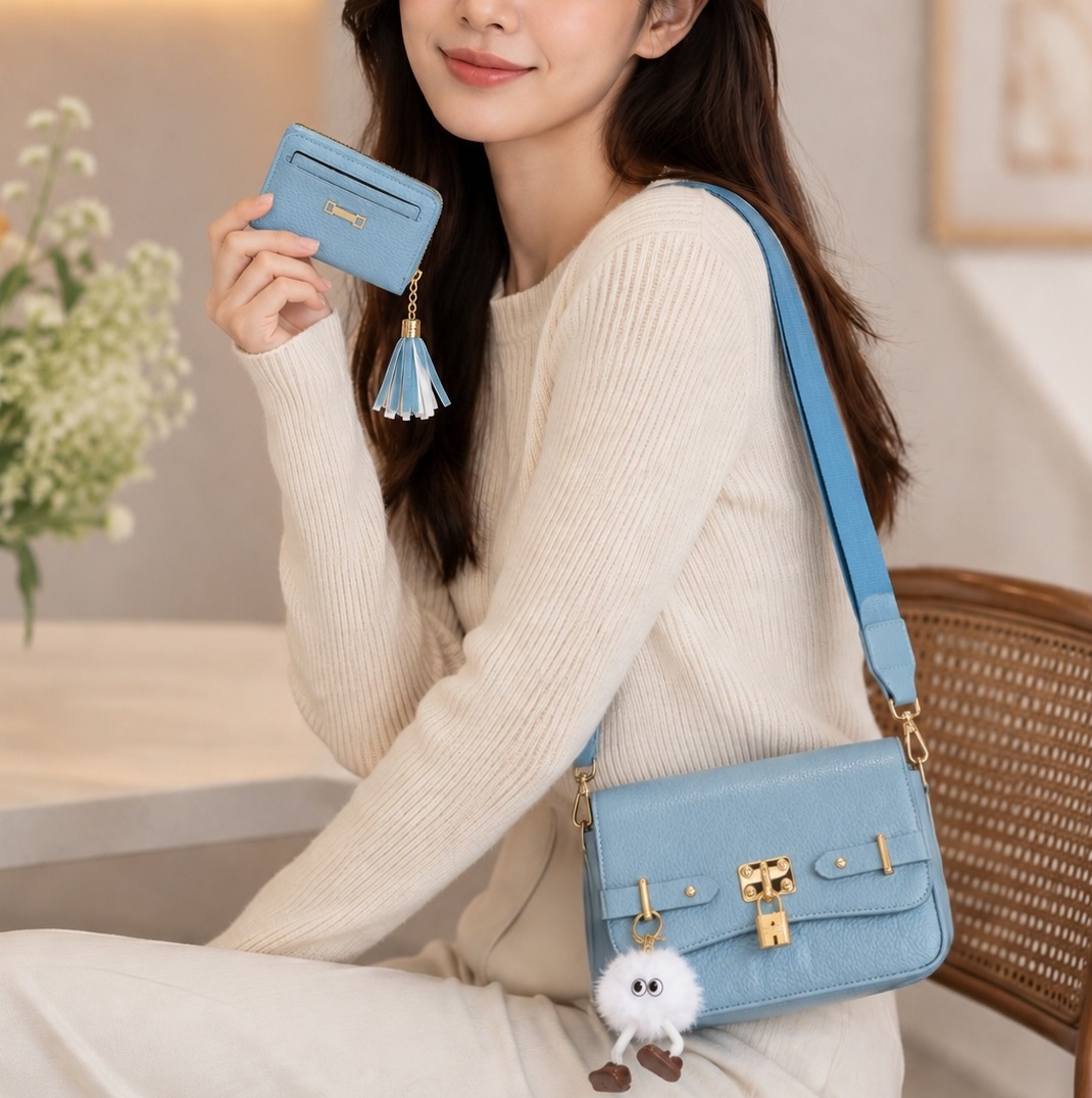JZ25527-M2-S.BL 2in1 Crossbody Bag with Wallet Set