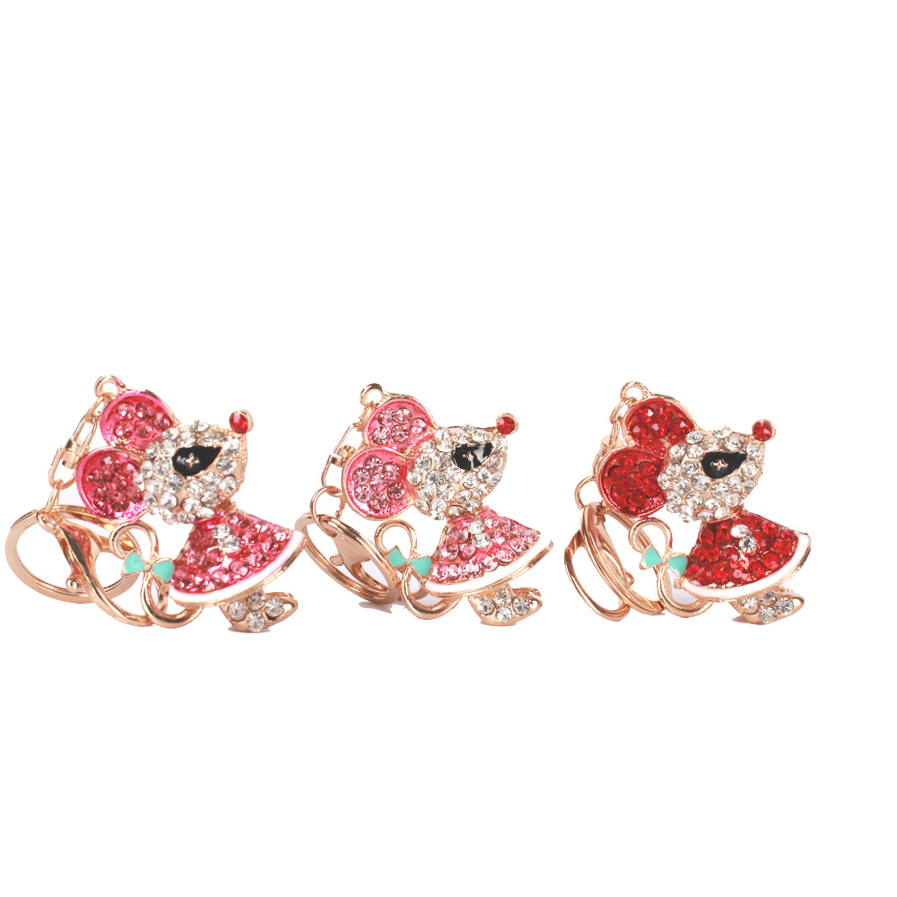 LZ-002 Mouse rhinestones keychain (3 pics)