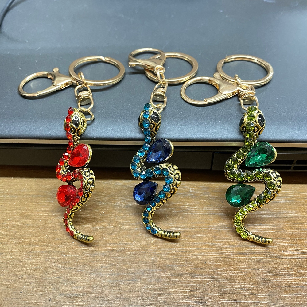 LZ-001 ASST Snake Rhinestone keychain (6PCS)