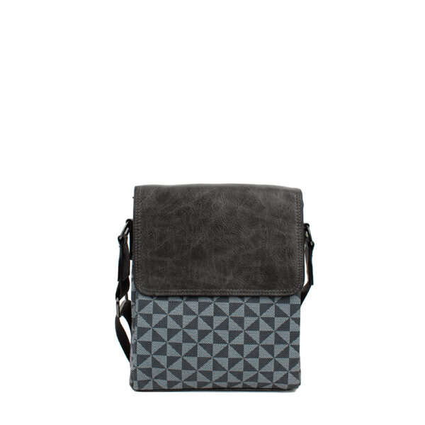 1698B-GY Monogram Pattern Crossbody Bag