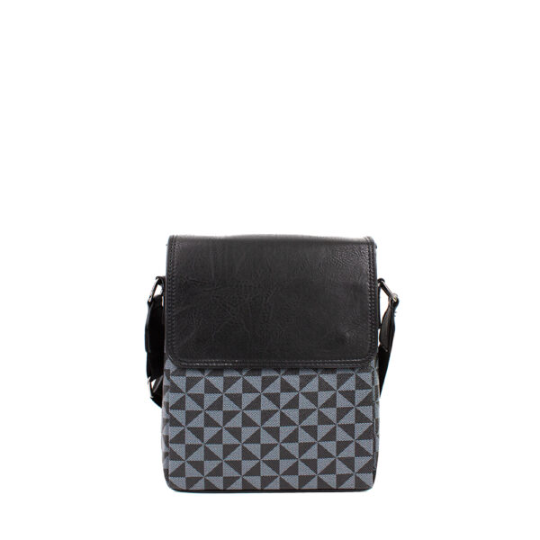 1698B-BK Monogram Pattern Crossbody Bag