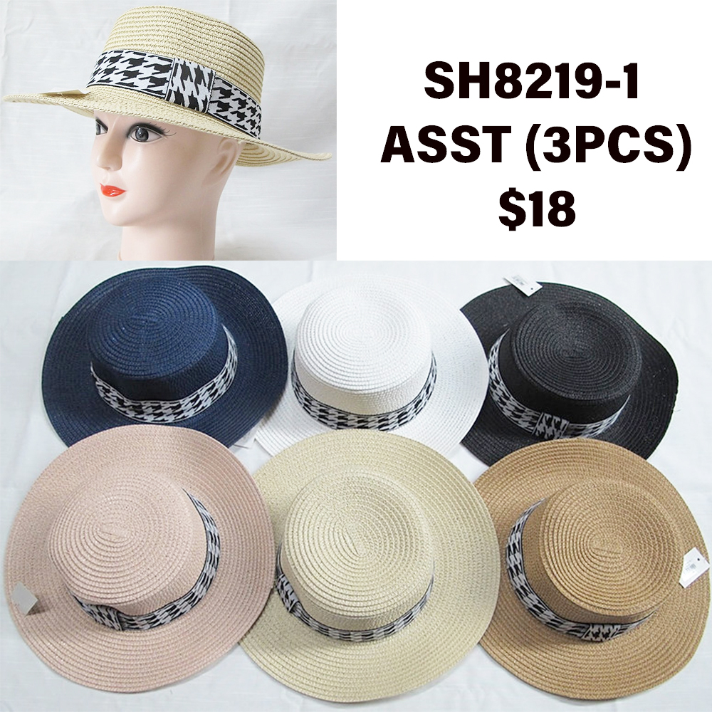 SH8219-1 ASST Fashion Straw Sun Hat (3PCS)