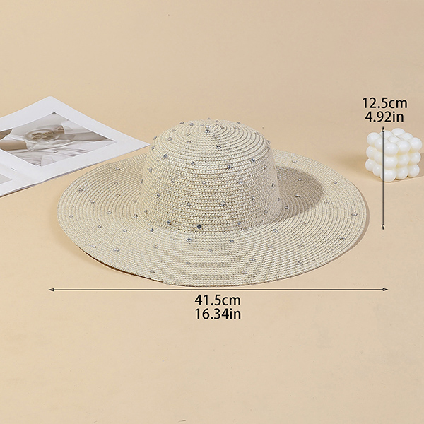 HA780026 LT Rhinestones Soft Straw Hat