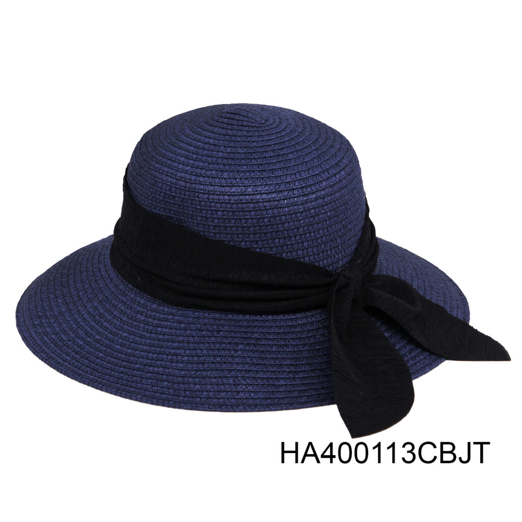 HA400113 CB/JT Straw Hat Fashion Foldable Big Bow Beach Sun Hat