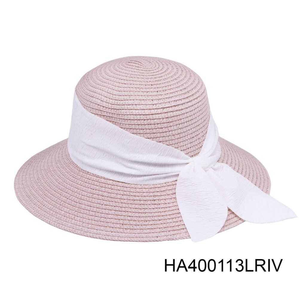 HA400113 LR/IV Straw Hat Fashion Foldable Big Bow Beach Sun Hat