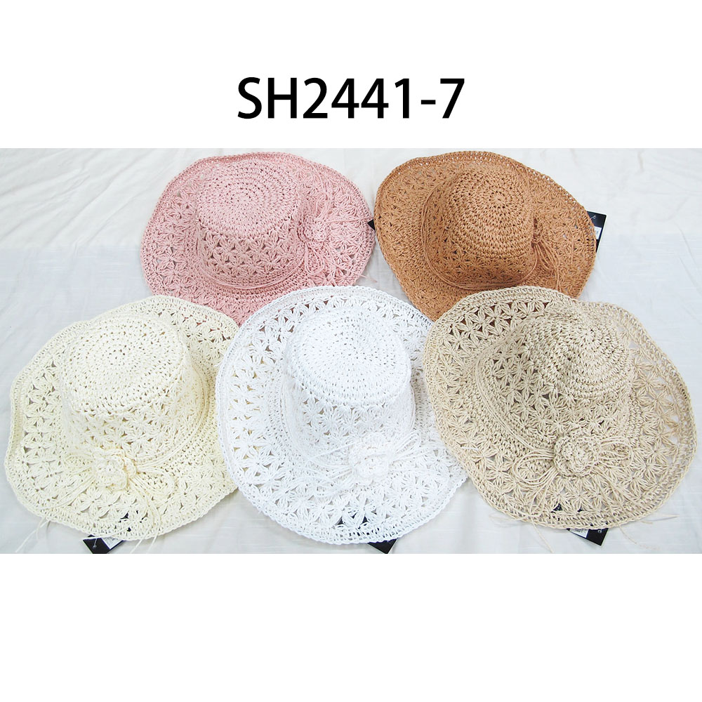 SH2441-7 ASST Straw Fashion Hat (3pcs)