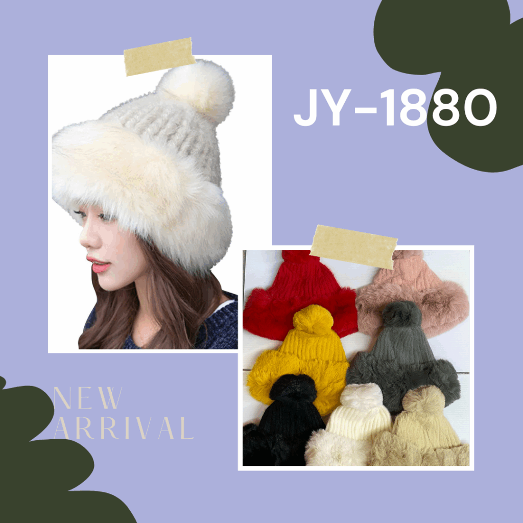 JY-1880 PomPom Furry Hat (3pcs)